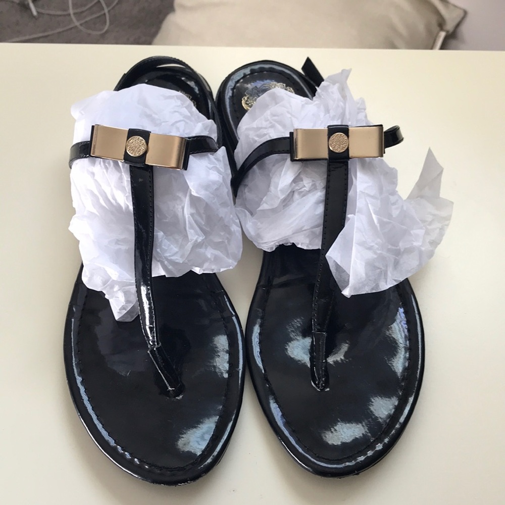 Vince Cameron Black Leather Sandal